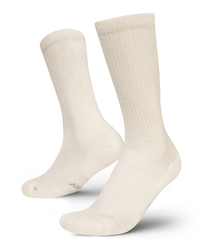 Flagship Off White Merino Wool Midweight Crew Socks