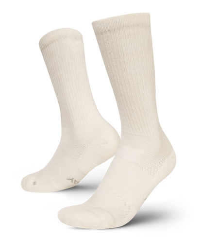 Flagship Off White Merino Wool Midweight Crew Socks