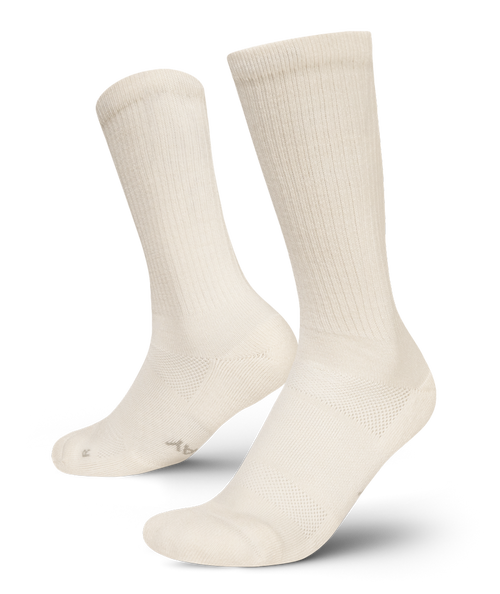 Flagship Off White Merino Wool Midweight Crew Socks