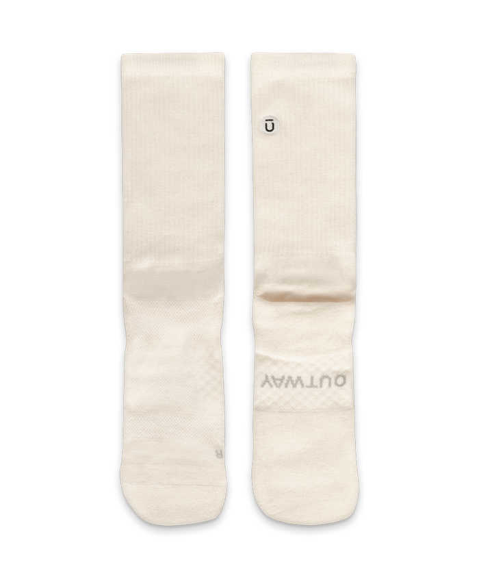 Flagship Off White Merino Wool Midweight Crew Socks