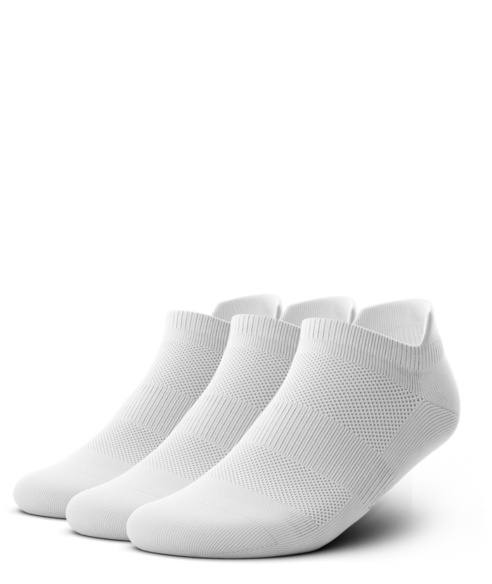 Flagship White Athletic Ankle Socks V1 3-Pack