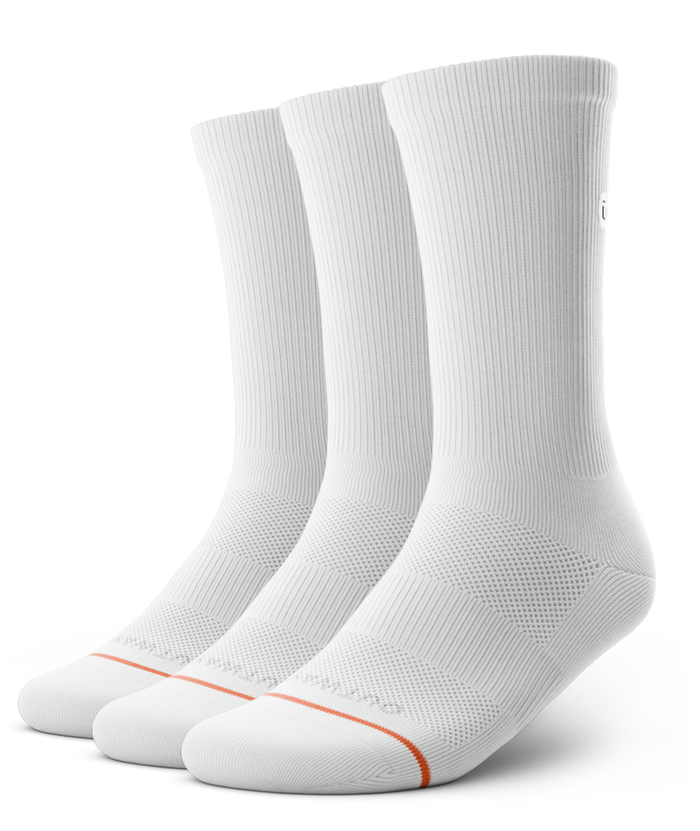 Flagship White Athletic Crew Socks 3-Pack