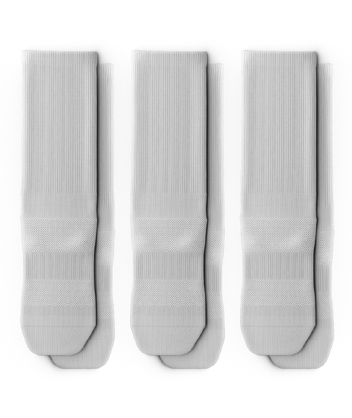 Flagship White Athletic Crew Socks V1 3-Pack