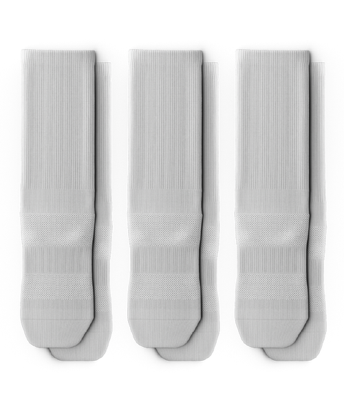 Flagship White Athletic Crew Socks V1 3-Pack
