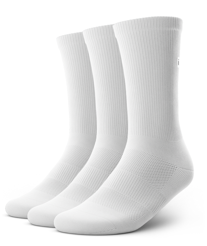 Flagship White Athletic Crew Socks V1 3-Pack