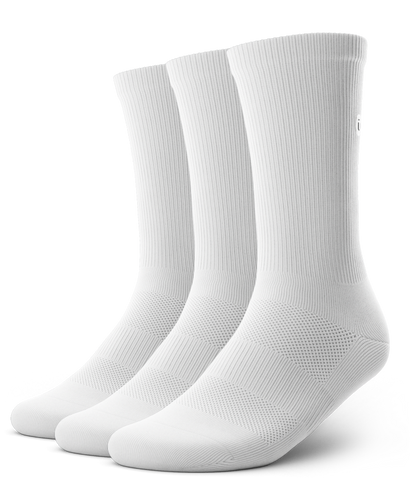 Flagship White Athletic Crew Socks V1 3-Pack