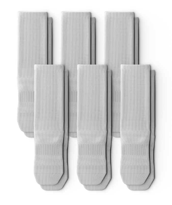 Flagship White Athletic Crew Socks V1 6-Pack