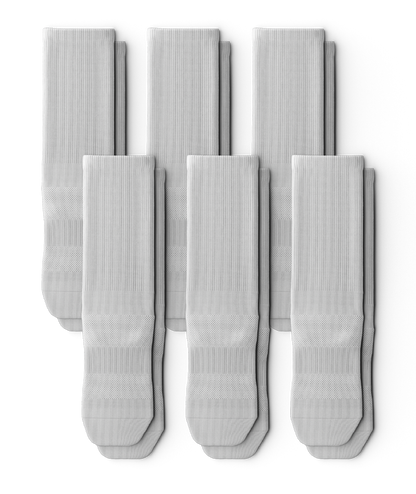 Flagship White Athletic Crew Socks V1 6-Pack
