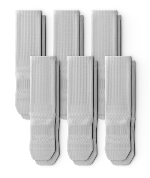 Flagship White Athletic Crew Socks V1 6-Pack