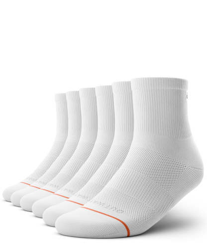 Flagship White Athletic Quarter Socks 6-Pack