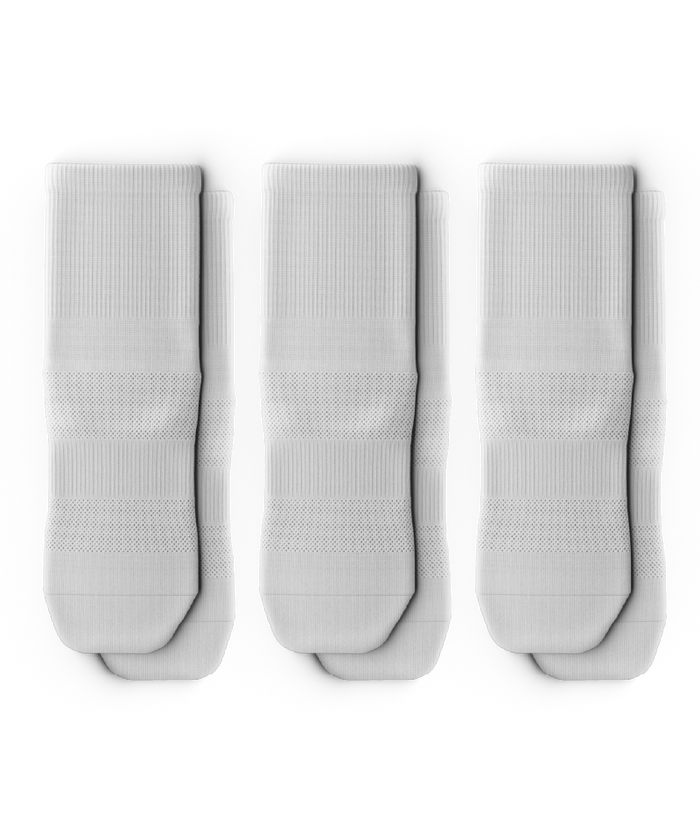 Flagship White Athletic Quarter Socks V1 3-Pack