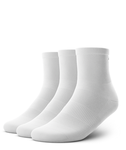 Flagship White Athletic Quarter Socks V1 3-Pack
