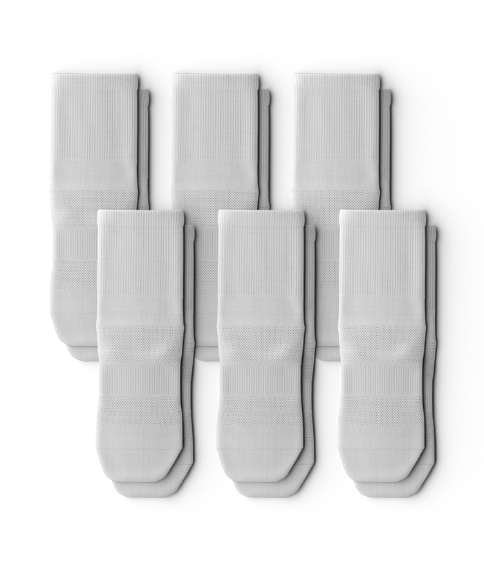Flagship White Athletic Quarter Socks V1 6-Pack