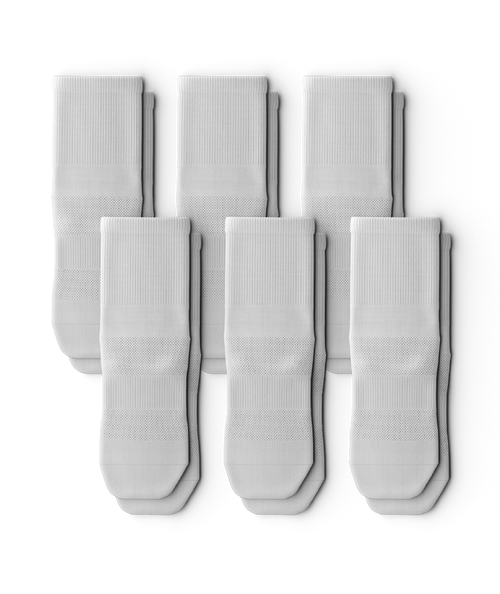 Flagship White Athletic Quarter Socks V1 6-Pack