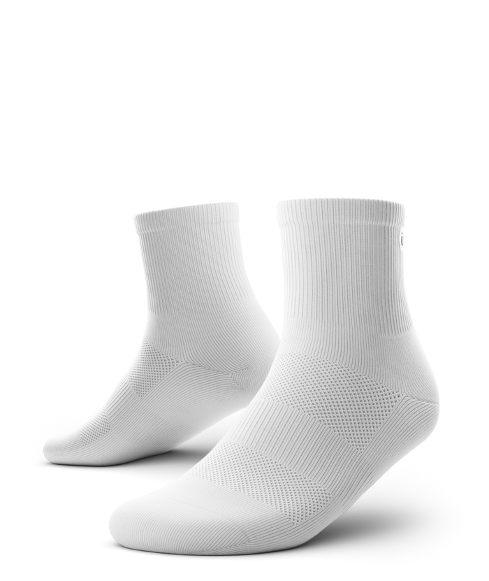Flagship White Athletic Quarter Socks V1