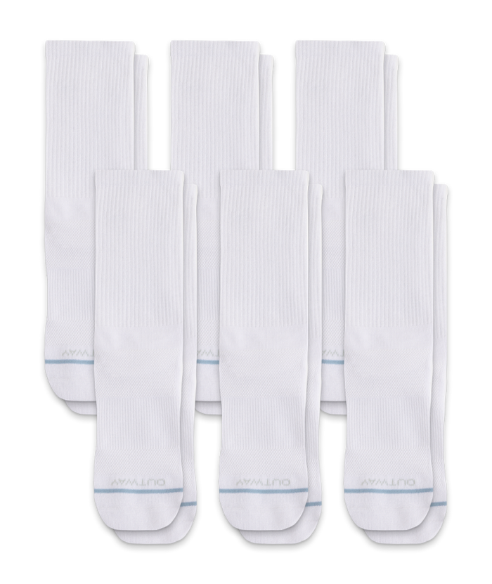 Flagship White Supima Cotton Crew Socks 6-Pack