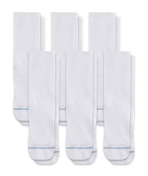 Flagship White Supima Cotton Crew Socks 6-Pack