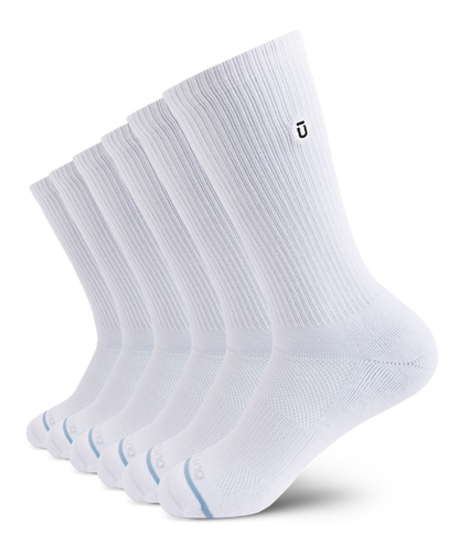 Flagship White Supima Cotton Crew Socks 6-Pack