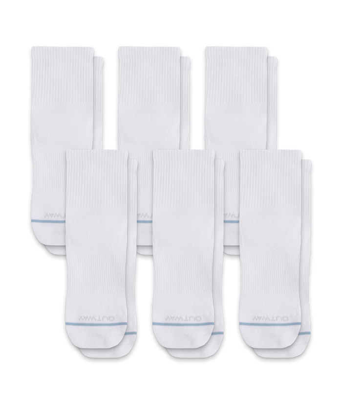 Flagship White Supima Cotton Quarter Socks 6-Pack