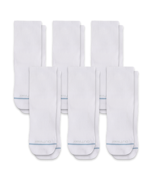 Flagship White Supima Cotton Quarter Socks 6-Pack