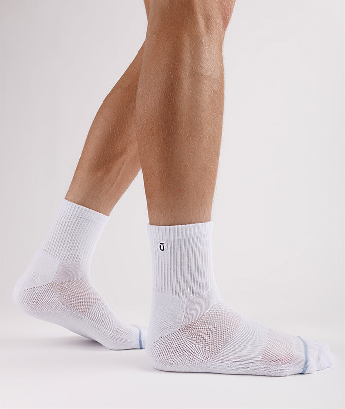 Flagship White Supima Cotton Quarter Socks
