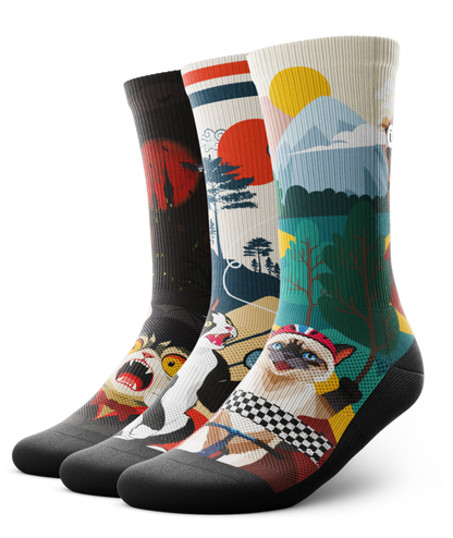 Floppy Fluffy Athletic Crew Socks 3-Pack