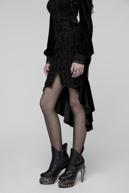 Bloomthorn Manor Velvet Skirt [Black]