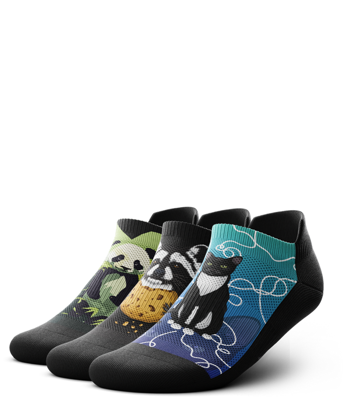 Fluffy Athletic Ankle Socks 3-Pack