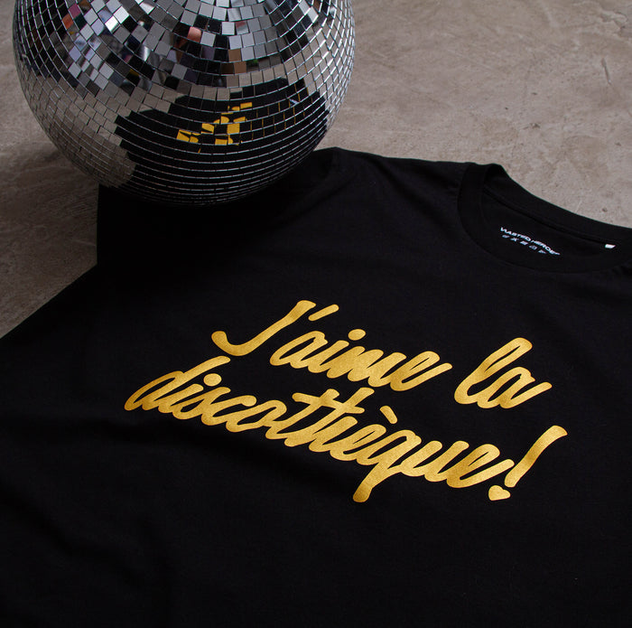 Gold J'aime Discotheque - Tshirt - Black