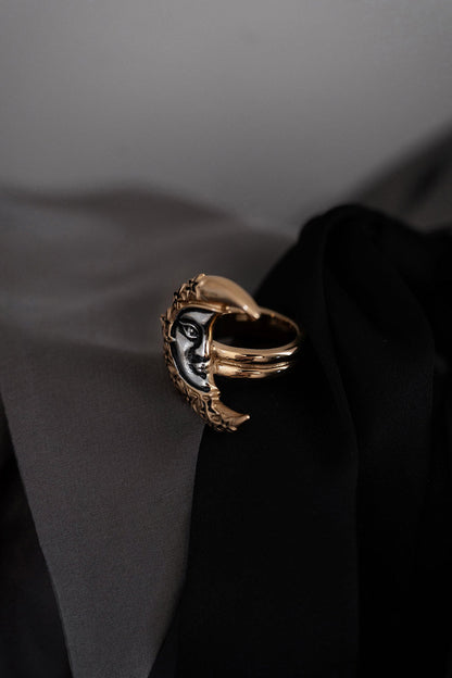 Celestial Crescent Ring