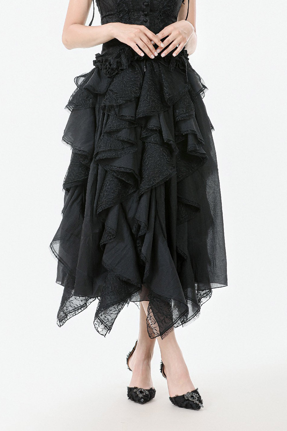 Bonham Layered Lace & Chiffon Skirt