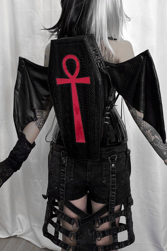 Ankh Coffin Batwing Bag [Snakeskin]