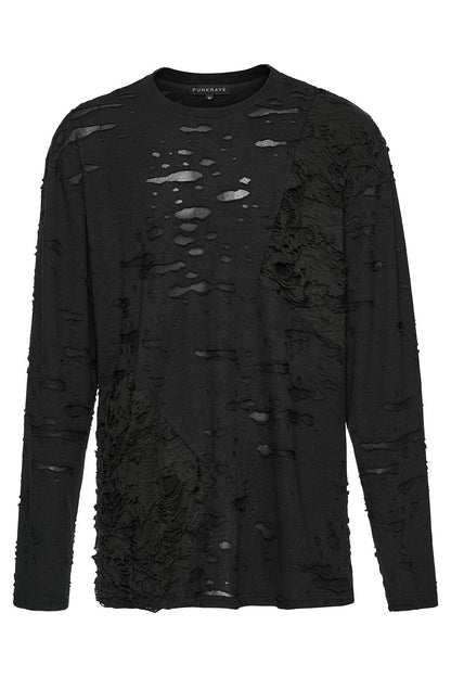 Battered Bones Long Sleeve Shredded Shirt
