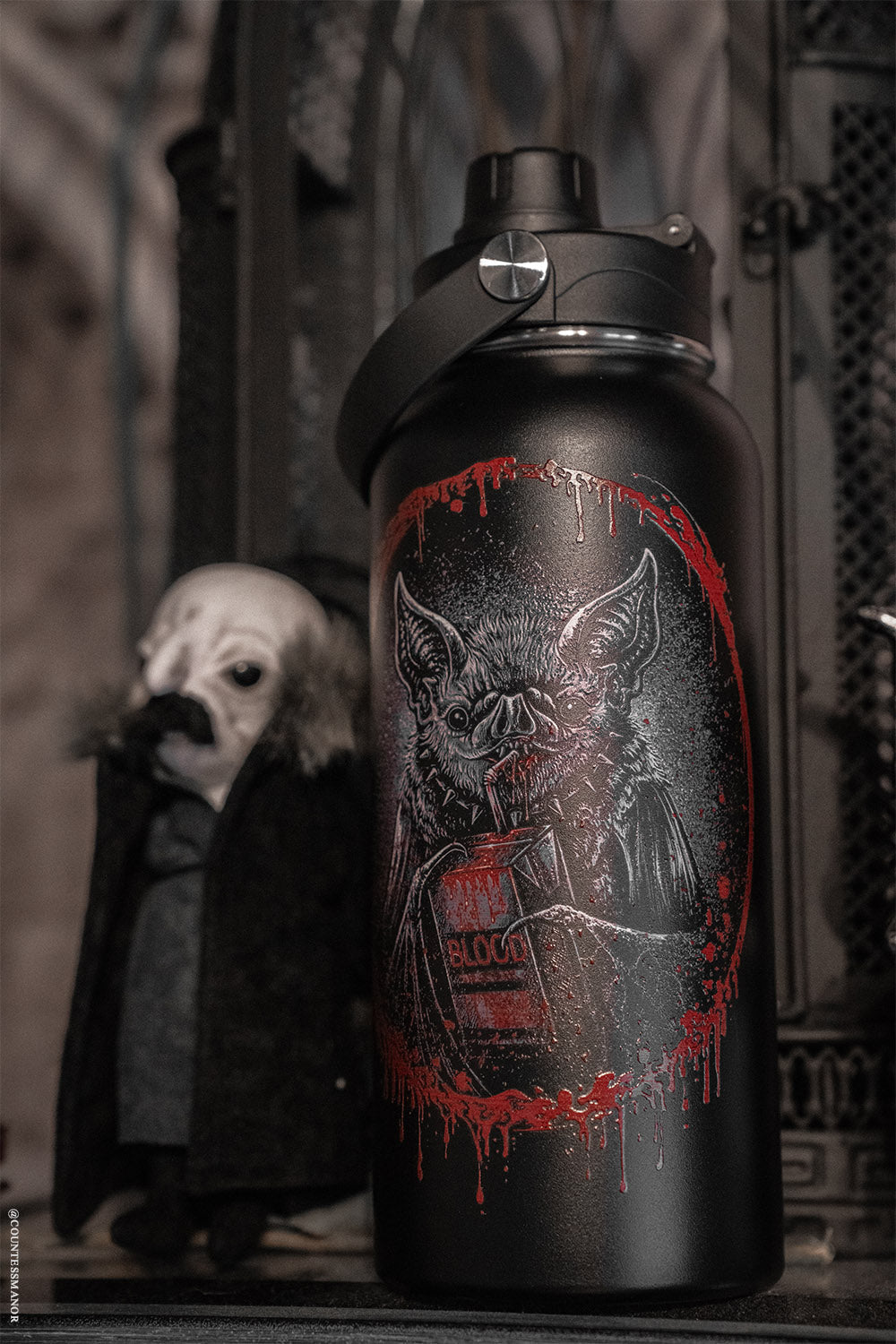 Bat Blood Snack Time 32 Oz Water Bottle