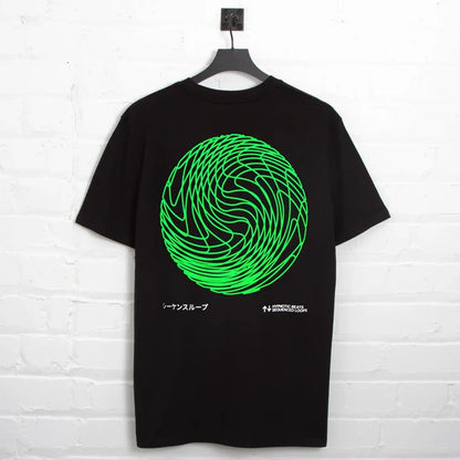 Green Sequence Sphere Back Print - Tshirt - Black