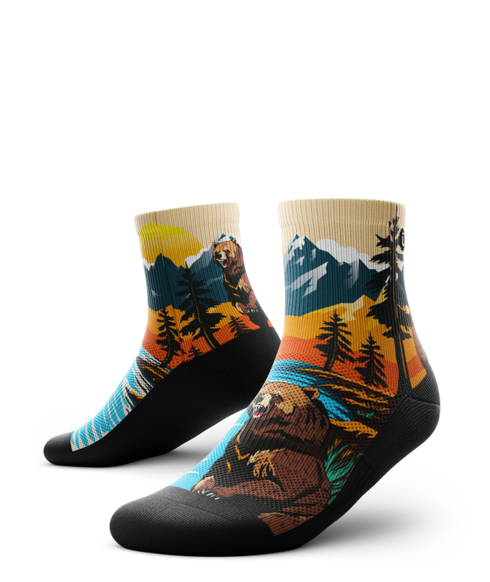 Grizzly Bear Athletic Quarter Socks