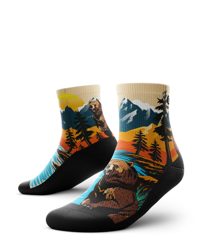 Grizzly Bear Athletic Quarter Socks