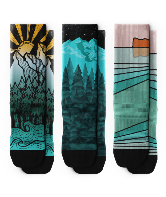 Happy Trails Athletic Crew Socks 3-Pack