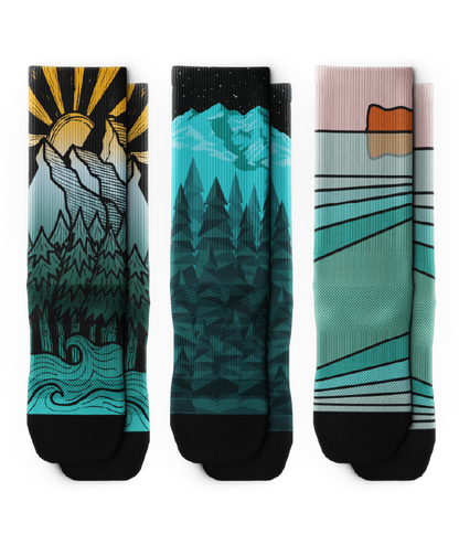 Happy Trails Athletic Crew Socks 3-Pack