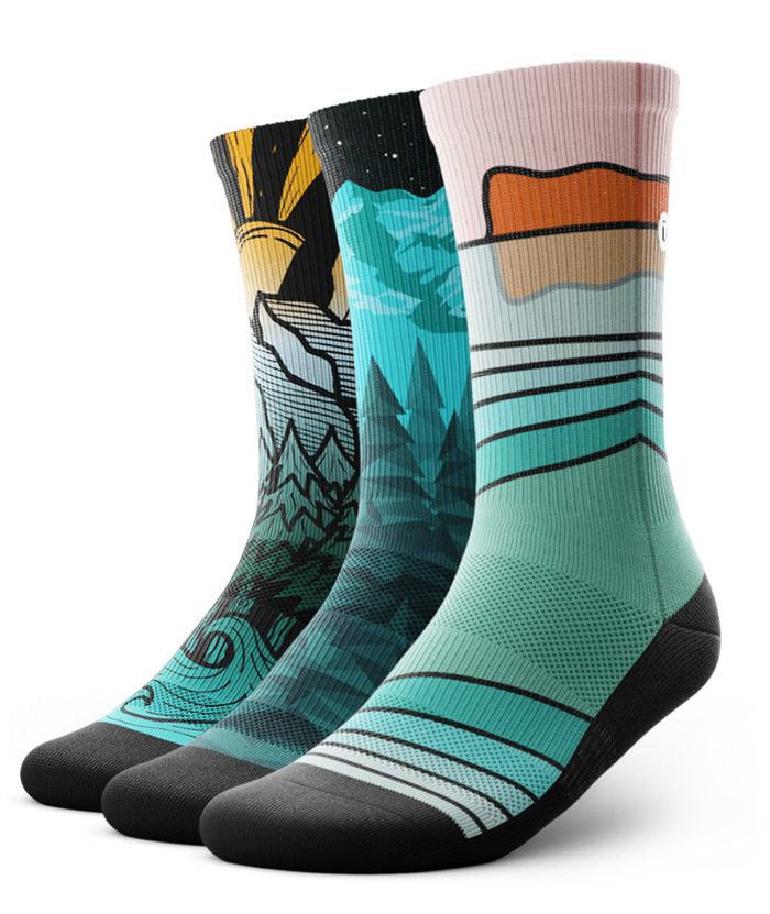 Happy Trails Athletic Crew Socks 3-Pack