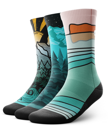 Happy Trails Athletic Crew Socks 3-Pack