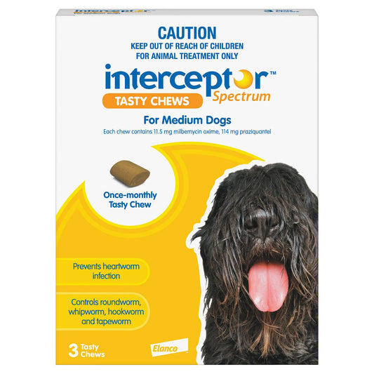 Interceptor Spectrum - Tasty Chews For Medium Dogs 11 To 22Kg (Yellow)