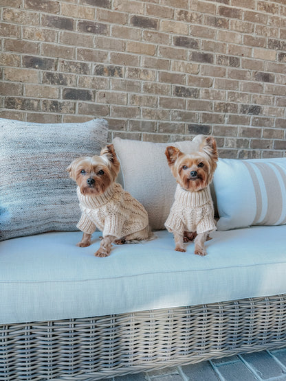 Pet Cable Knit Sweater - Beige