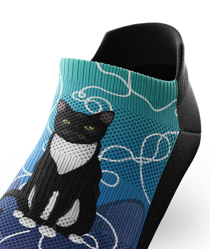Kitten Around Athletic Ankle Socks