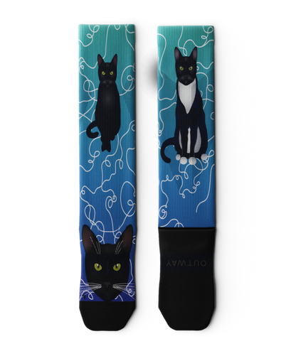 Kitten Around Athletic Knee High Compression Socks
