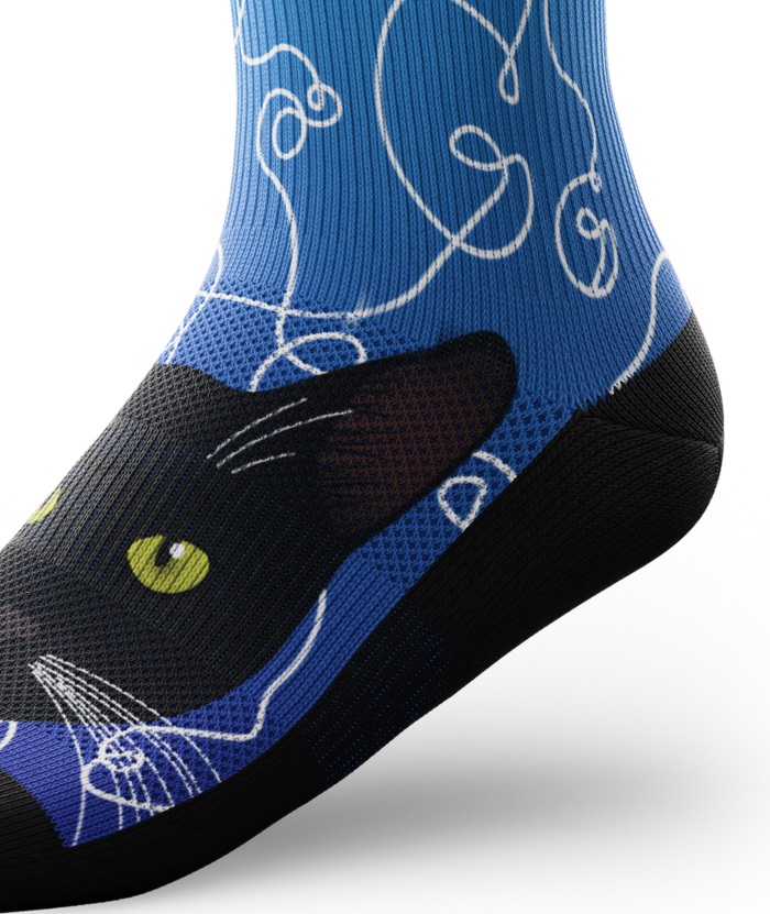 Kitten Around Athletic Knee High Compression Socks