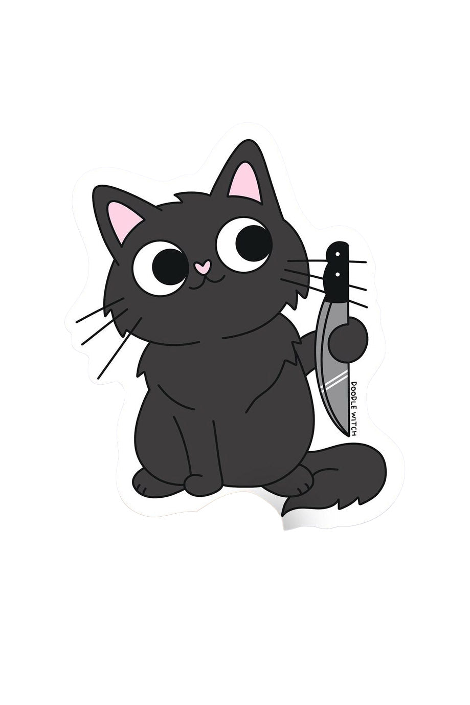 Cat with Sharp Object Sticker