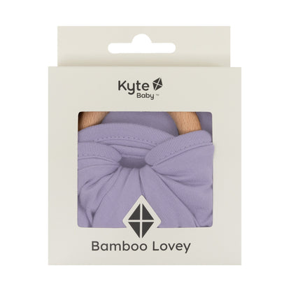 Lovey in Taro with Removable Wooden Teething Ring