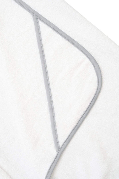 Toddler Hooded Bath Towel in Cloud with Storm Trim