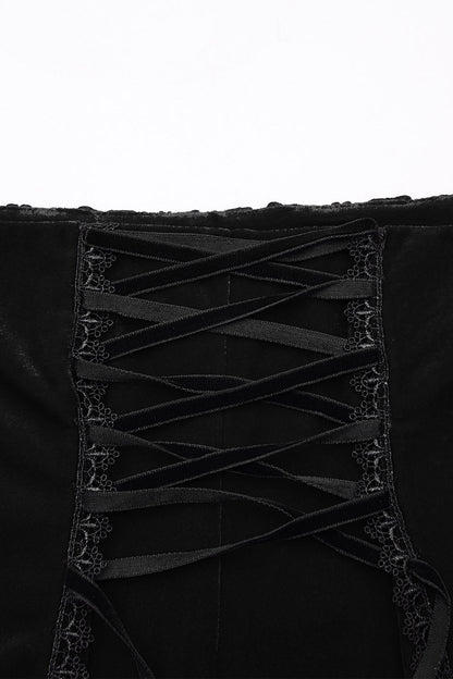 Bloomthorn Manor Velvet Skirt [Black]